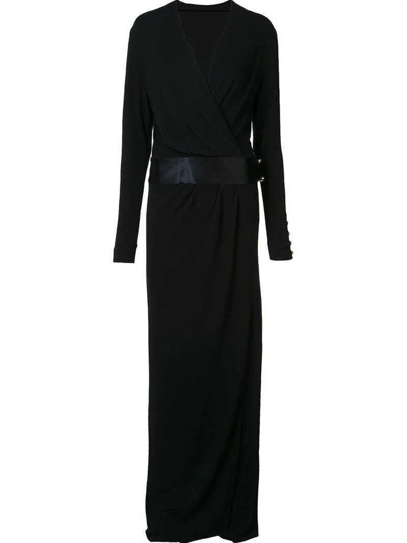 Alexandre Vauthier Low-Waist V-Neck Maxi Dress