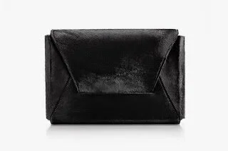 Natan Ponyhair Enveloppe Clutch in Burgundy Red
