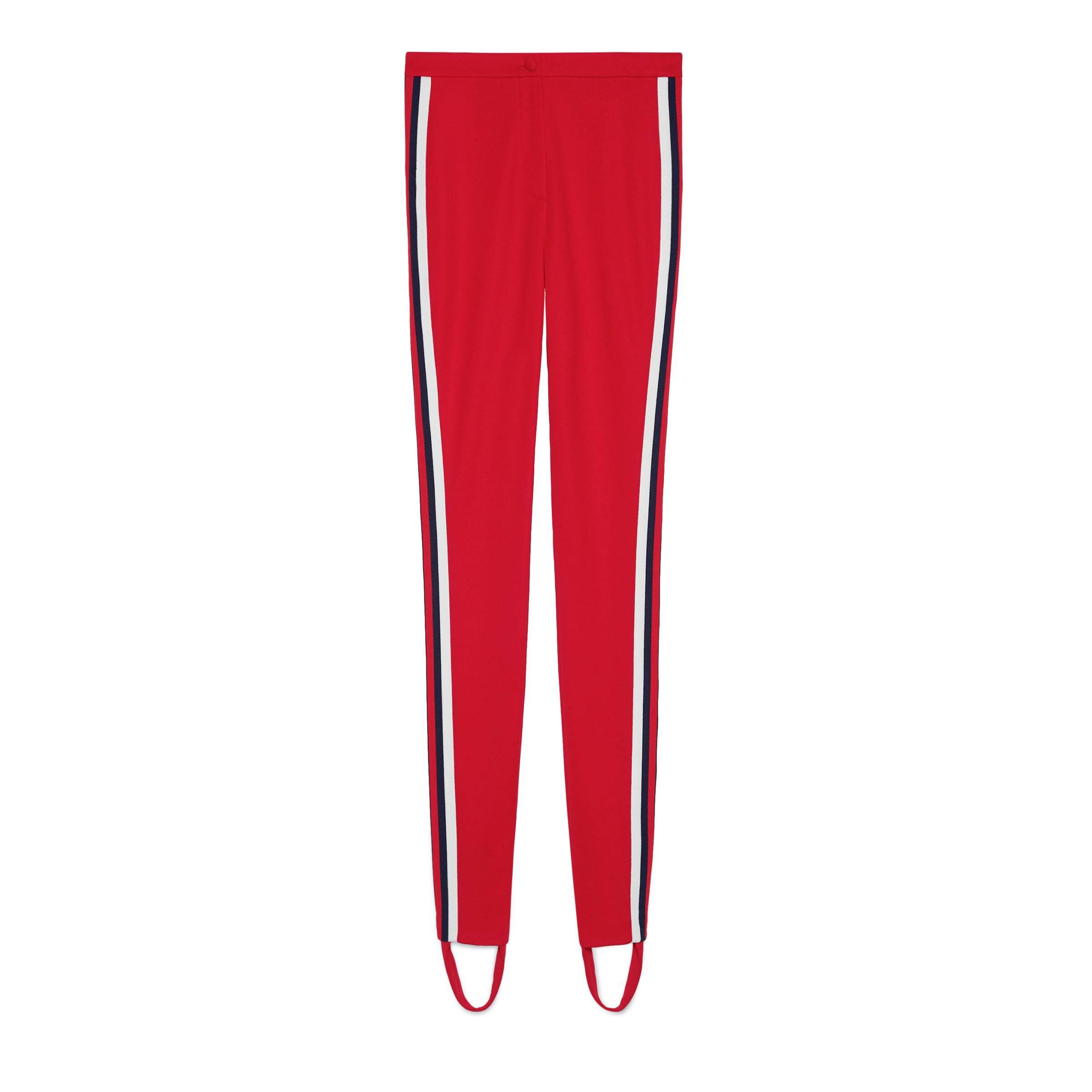 Gucci Web Stripe Stirrup Leggings in Red.jpg