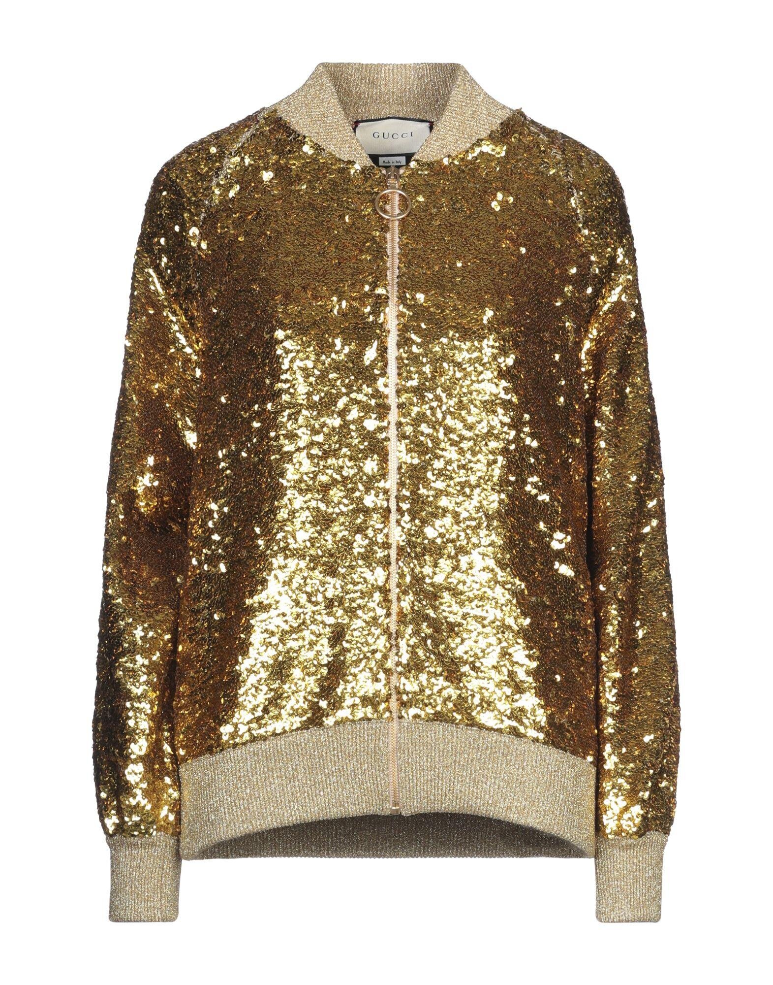 Gucci Sequin-Embellished Knit Jacket in Gold.jpg