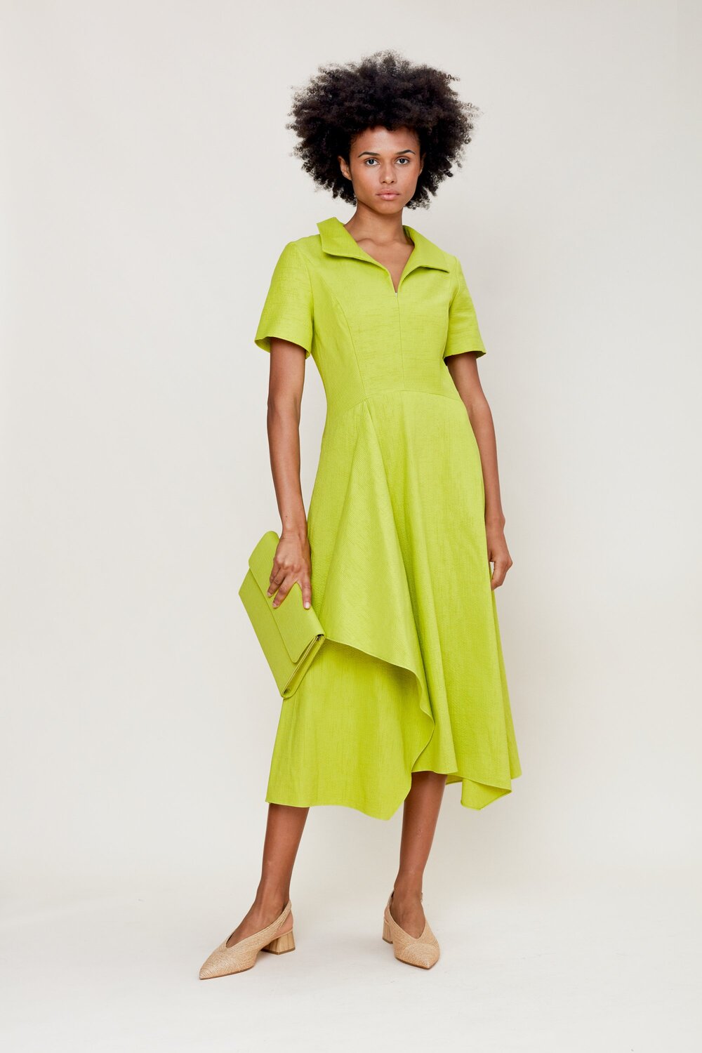 Natan Marion2 Midi Dress in Lime Green — UFO No More