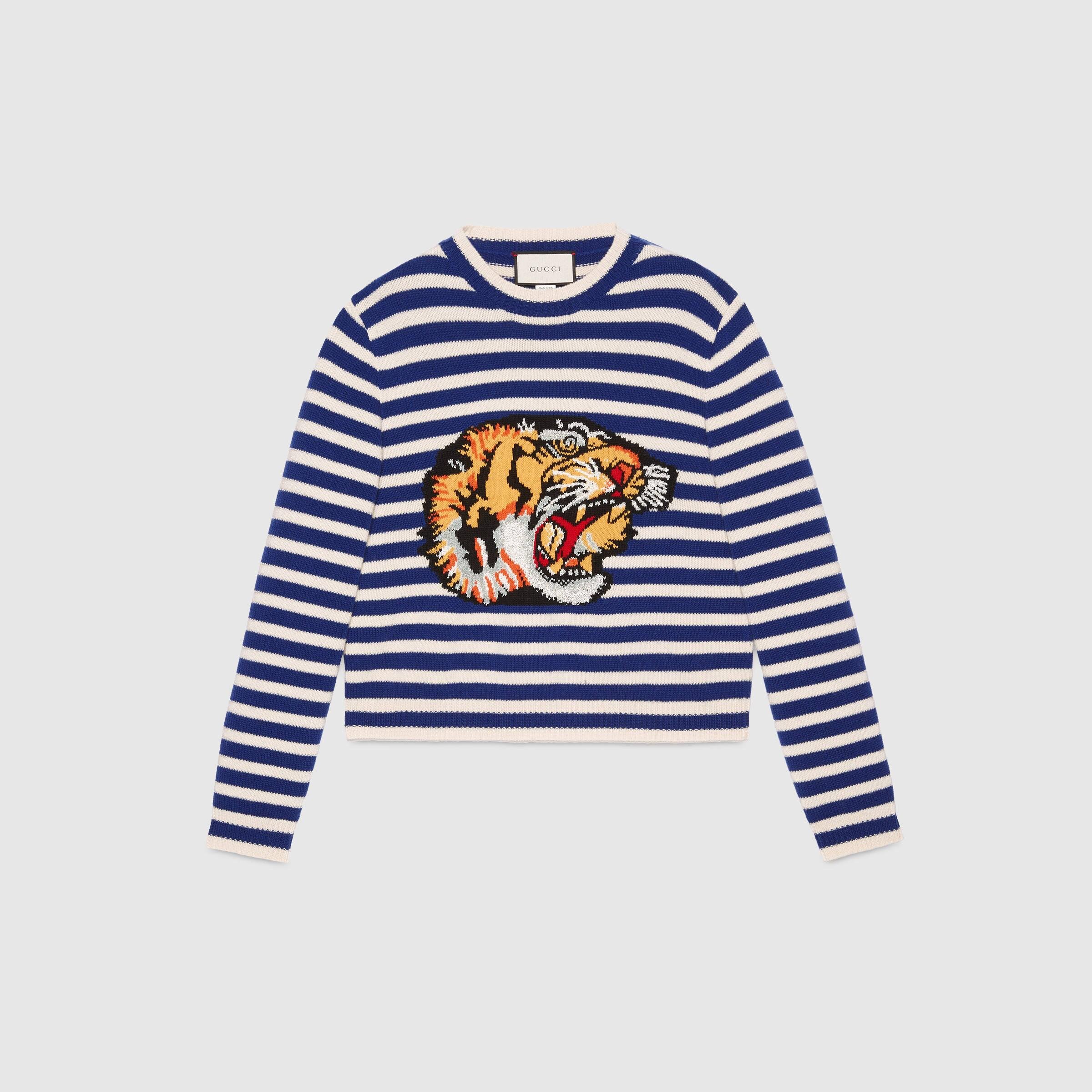 Gucci Tiger-Print Striped-Knit Jumper.jpg