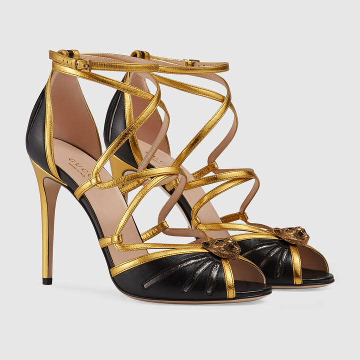 Gucci Metallic Leather Sandals.jpg