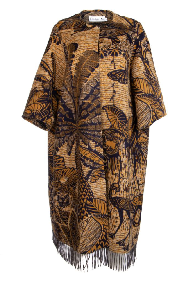 Christian Dior Tropicalia Toile De Jouy Opera Coat In Multi