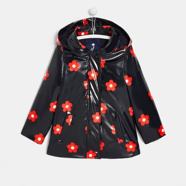 Jacadi Floral Print Raincoat in Navy