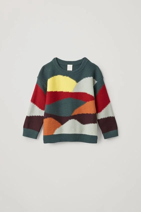 Cos Colour-block Cotton-wool Jumper