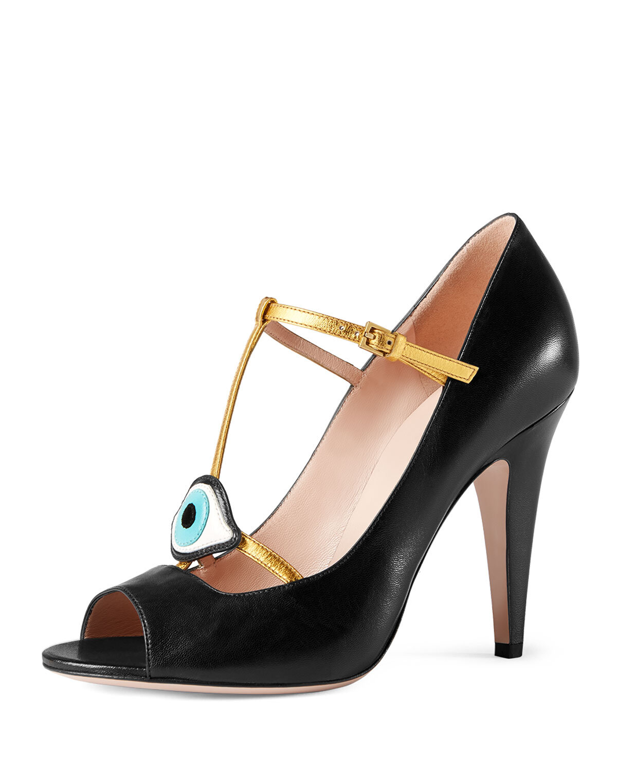 Gucci Molina Evil-Eye T-Strap Pumps in Black Leather.jpg