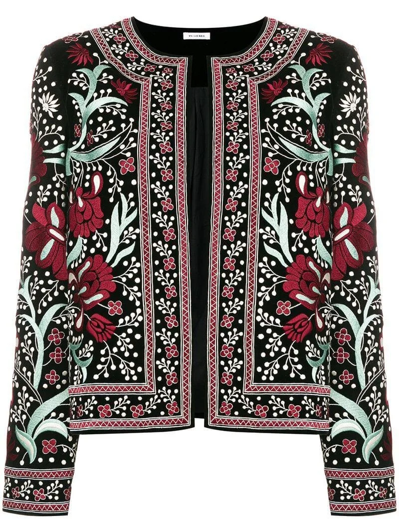 Vilshenko Regan Embroidered Velvet Jacket