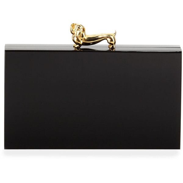 Charlotte Olympia Pandora Clutch in Black Perspex with Dachshund Clasp.jpg