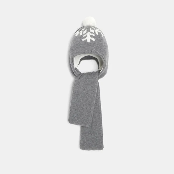 Jacadi Etoile Des Neiges Hat-Scarf in Grey