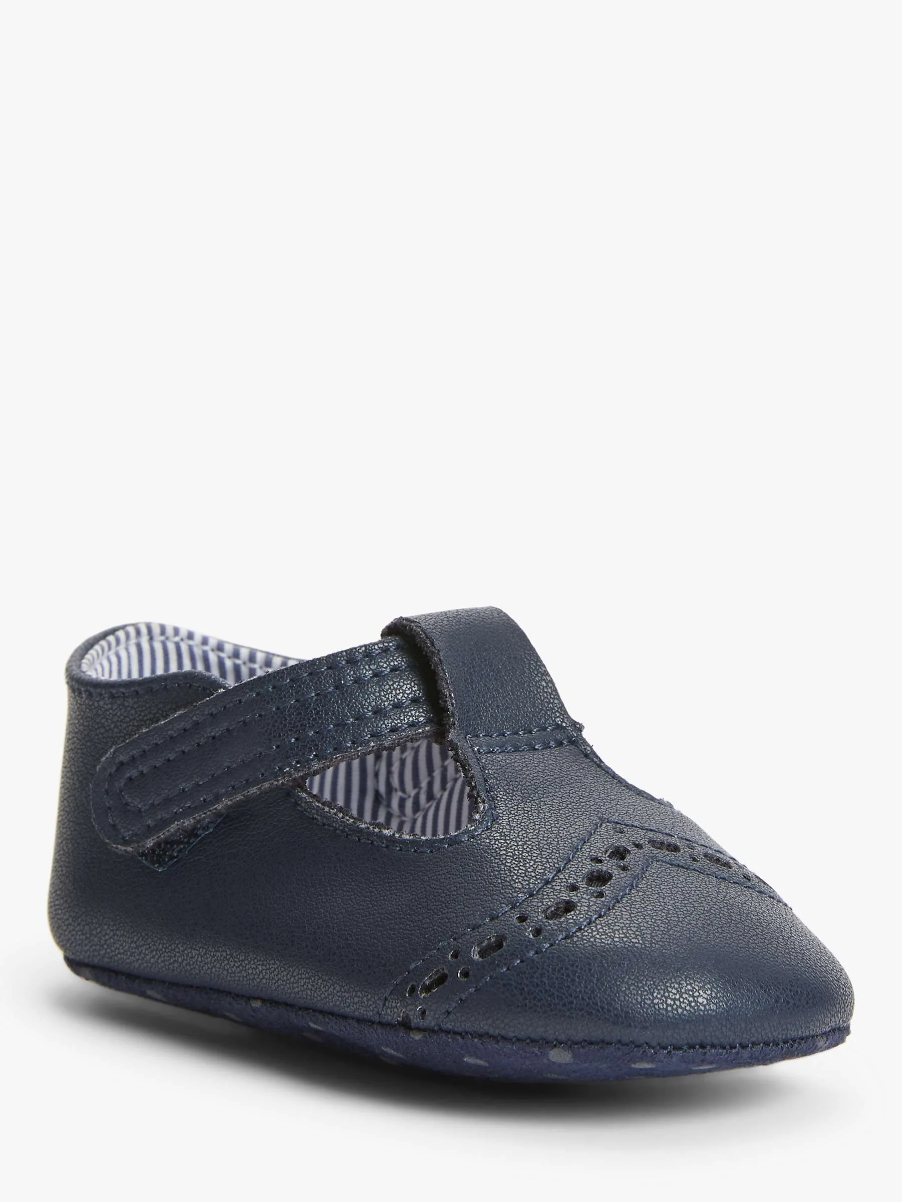 John Lewis Baby Leather T-Bar Shoes in Navy