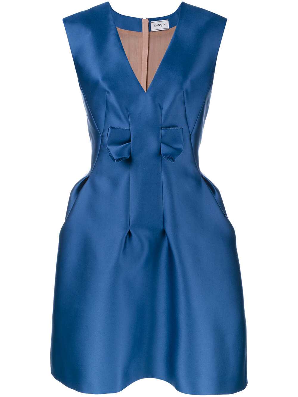 Lanvin Bow-Embellished Satin Dress in Blue.jpg