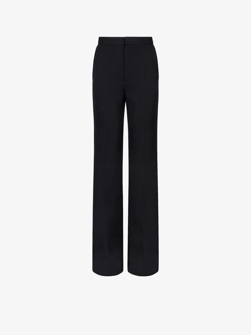 Givenchy High Waisted Grain De Poudre Trousers in Black
