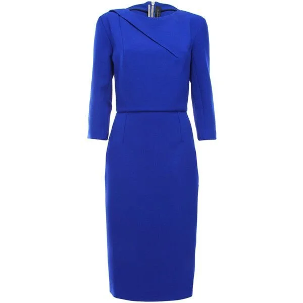 Roland Mouret Hisley Stretch-Crepe Dress in Royal Blue