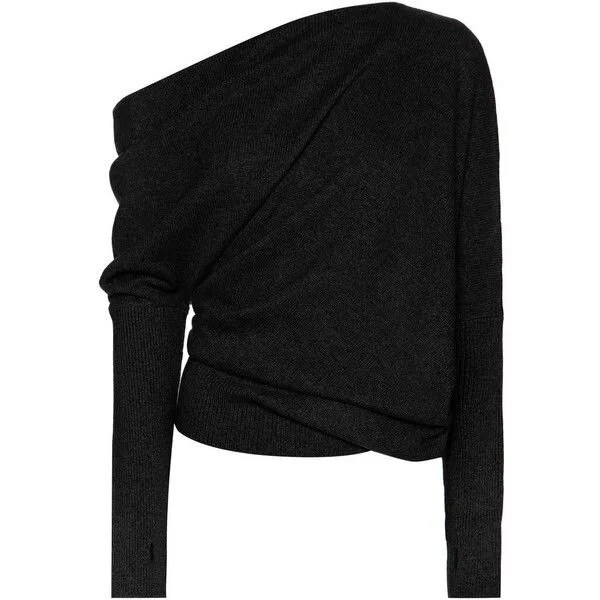 Tom Ford Off-the-Shoulder Cashmere Sweater in Black