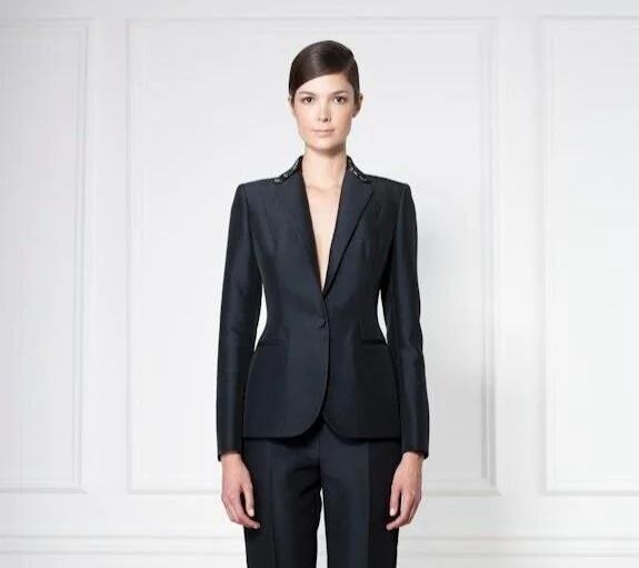 Carolina Herrera Bejeweled Silk Mikado Blazer in Black
