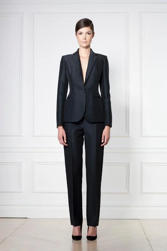 Carolina Herrera Silk Mikado Suit Trousers in Black