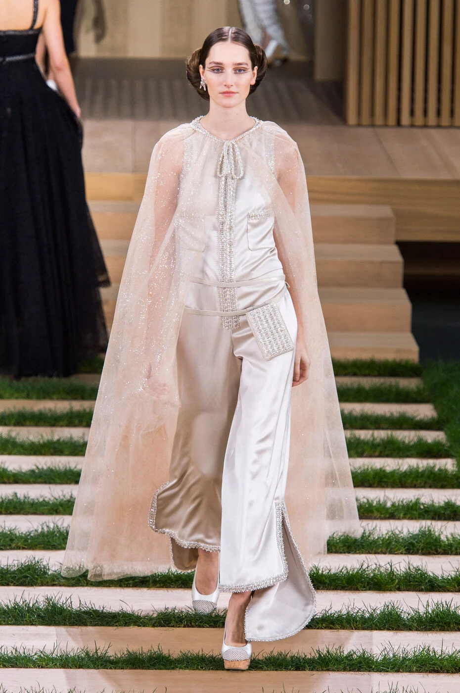 Chanel HC Embellished Organza Cape with Neck-Tie