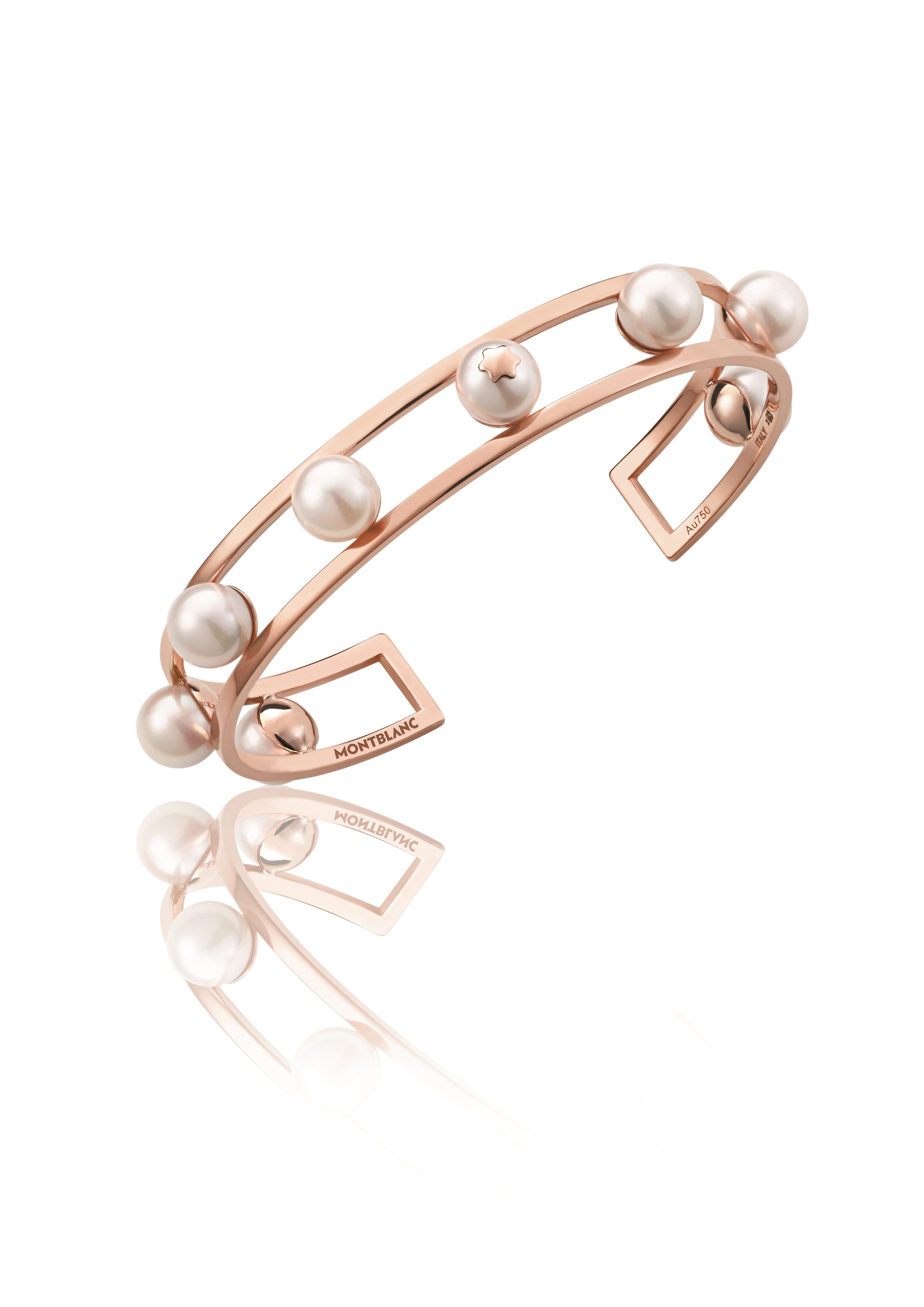 Montblanc Star Signet Mother of Pearl Cultured Pearl 18K Rose Gold Bracelet  Montblanc | TLC