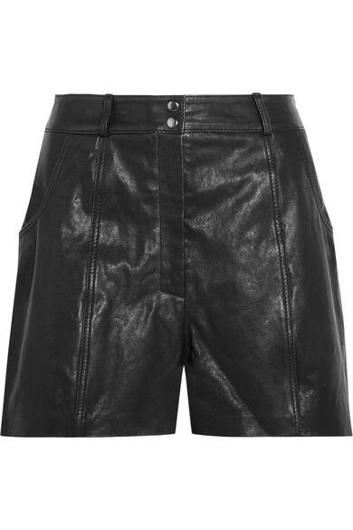 Maje Leather Shorts in Black.jpg