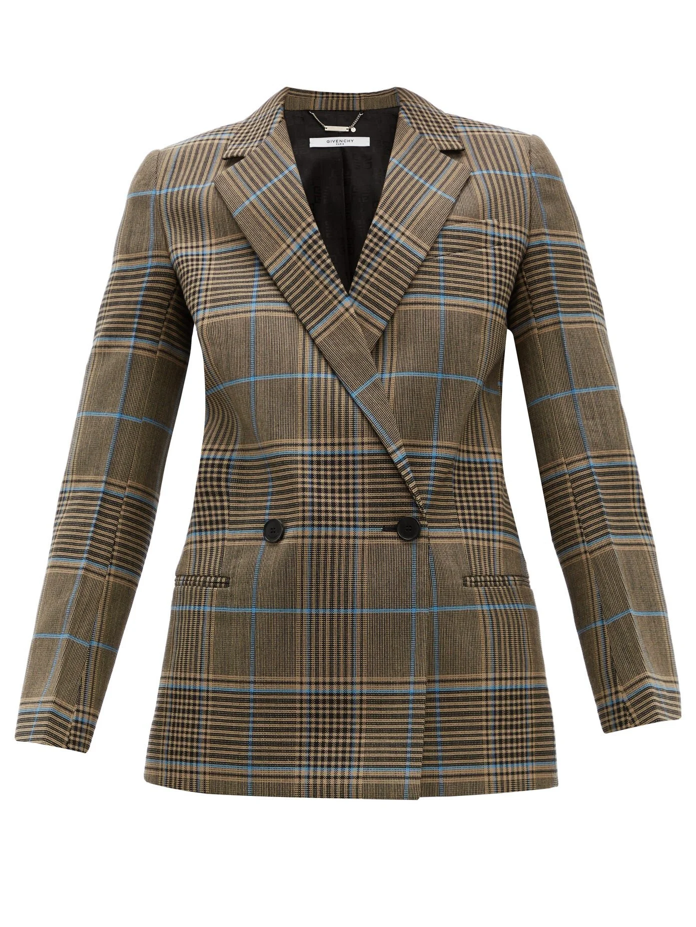 Givenchy Checked Double-Breasted Wool-Blend Blazer