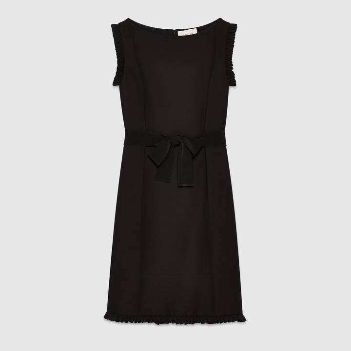 Gucci Wool-Silked Belted Dress in Navy.jpg