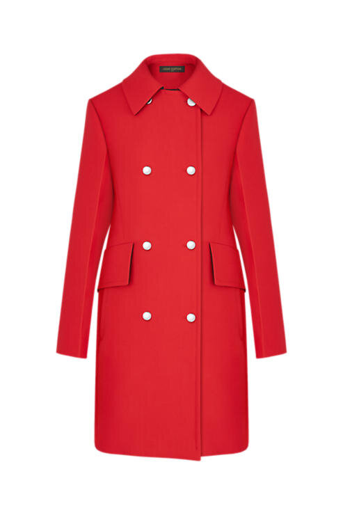 Louis Vuitton Women Red Monogram Side Wool Coat Size FR 38 IT 42 US 6 UK/AU  10