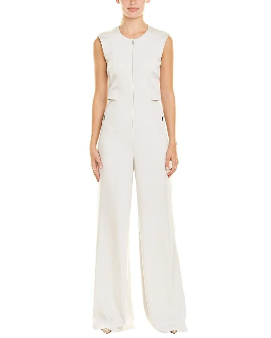 Akris Zipper Silk-Blend Jumpsuit in White