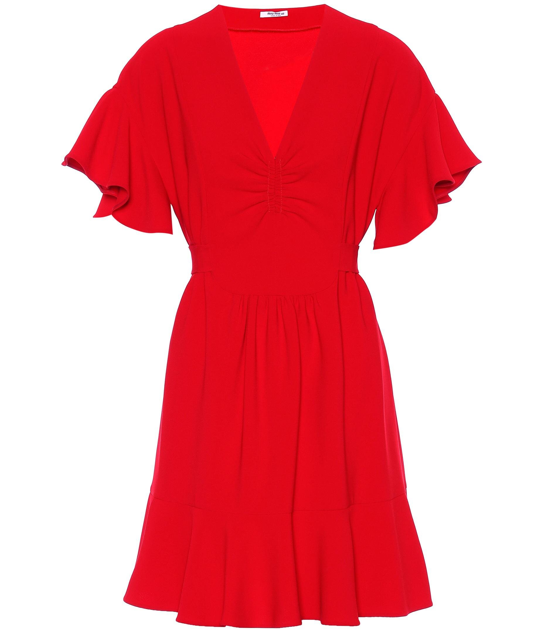 Miu Miu Cady Mini Dress in Red.jpg