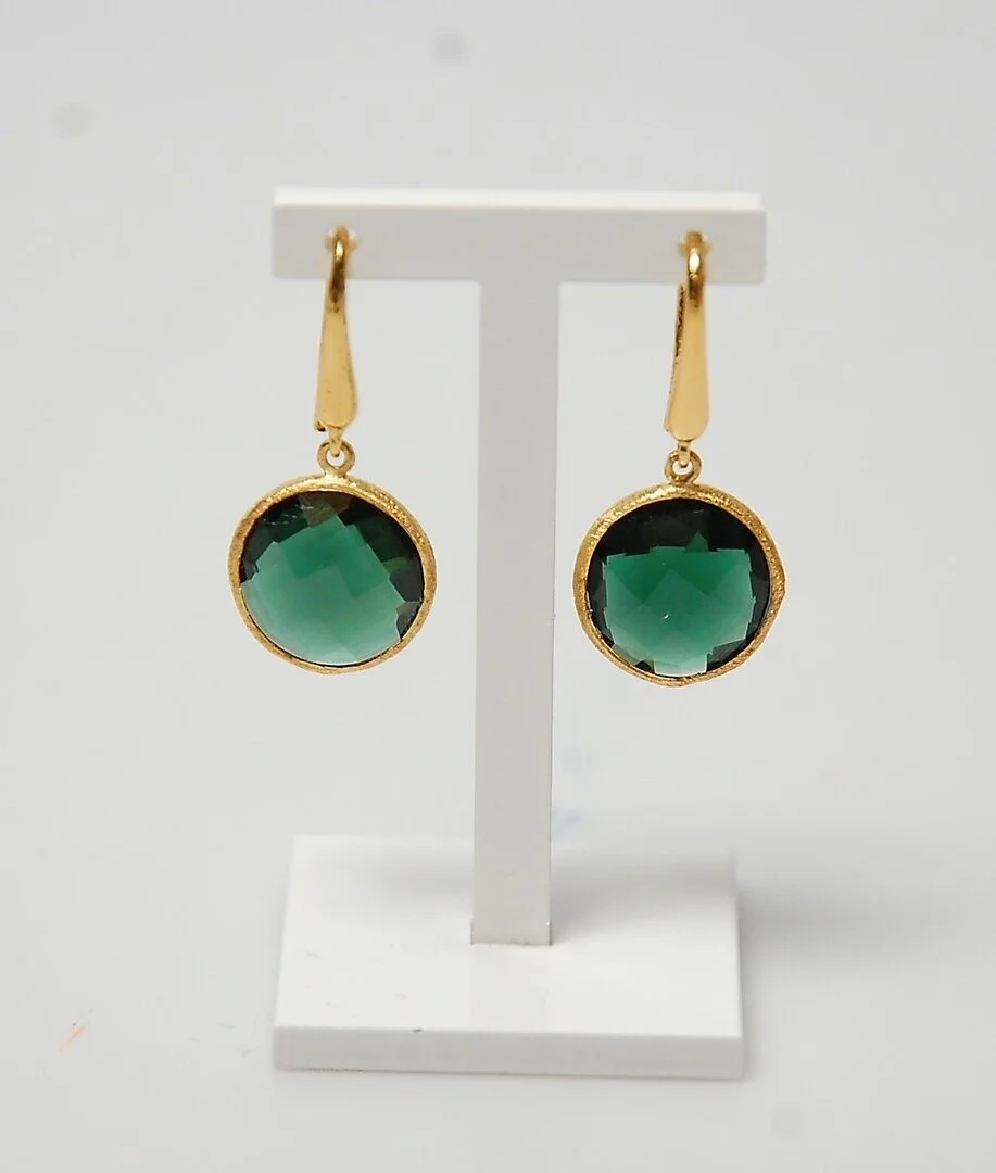 Misst Jewellery Grace Earrings in Green Agate