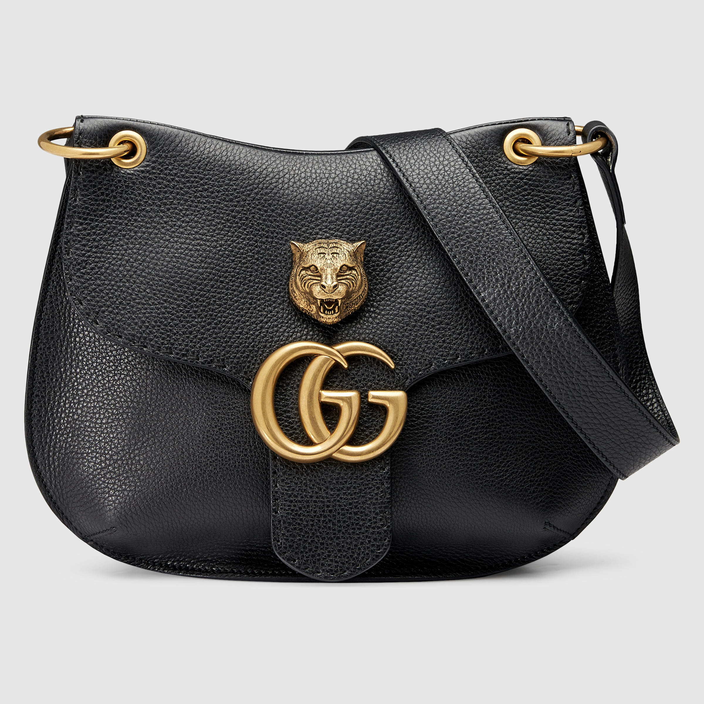 Gucci Marmont Animalier Shoulder Bag in Black Leather — UFO No More