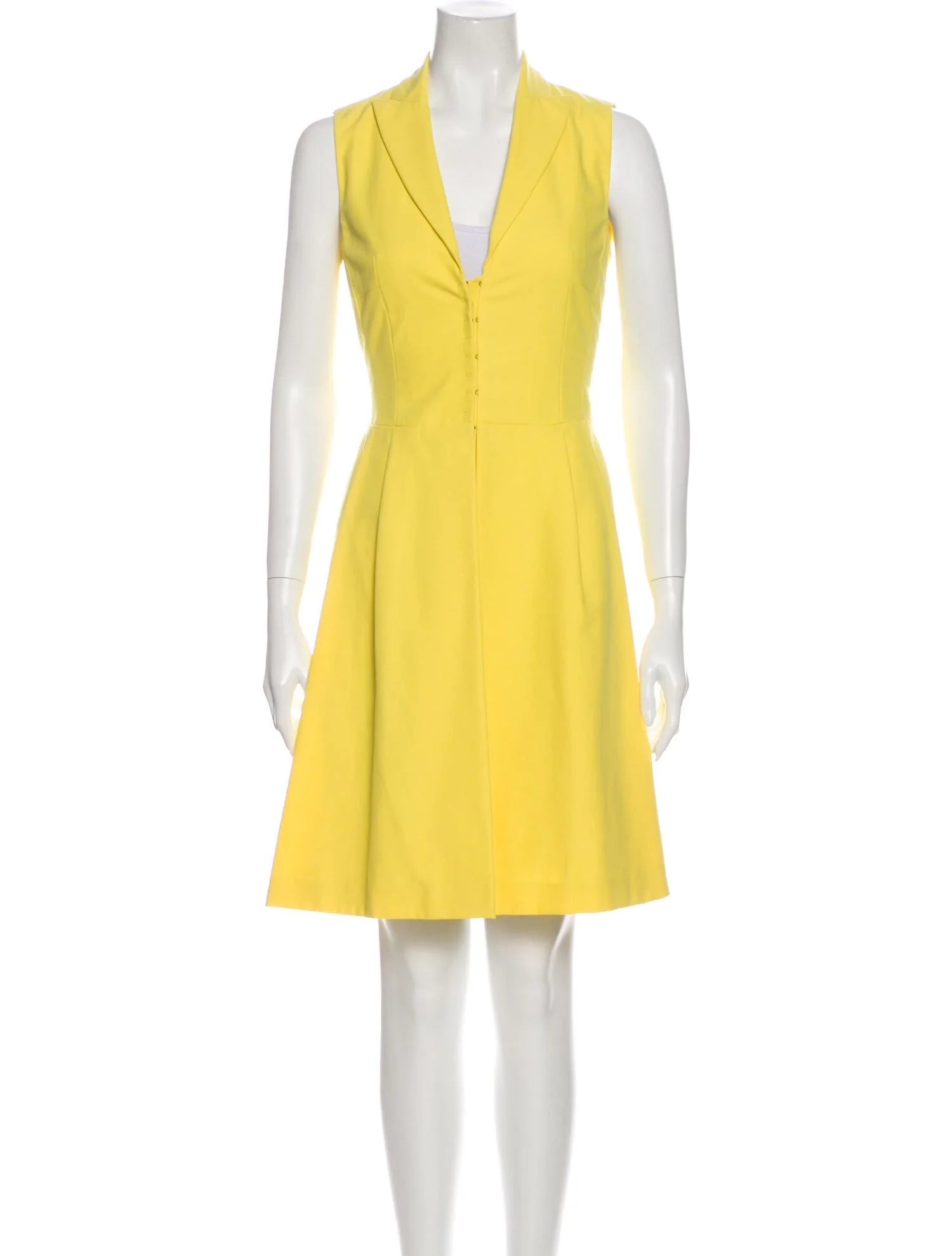 Akris V-Neck Knee-Length Dress in Light Blue
