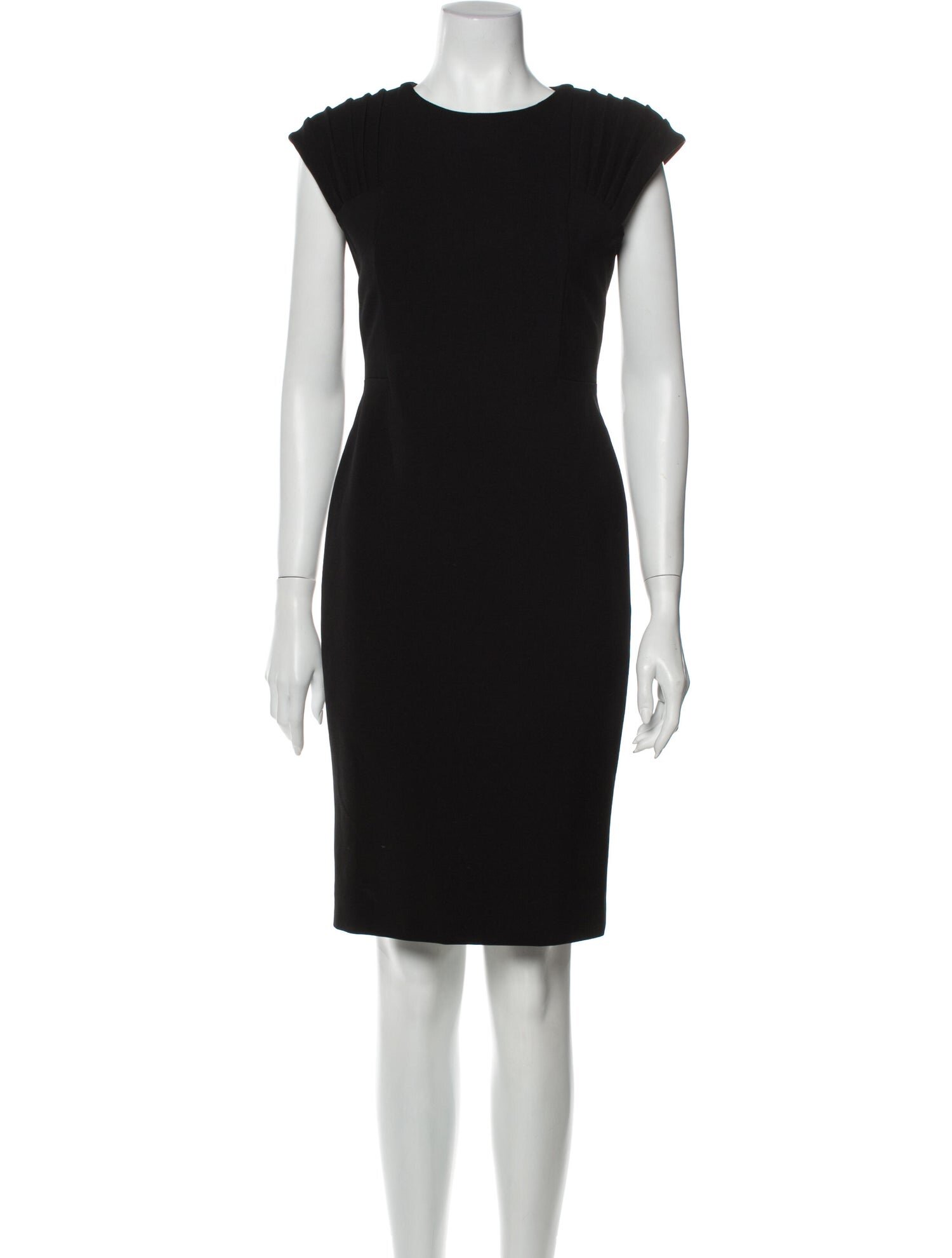 Versace Pleated Accents Sheath Dress in Black — UFO No More