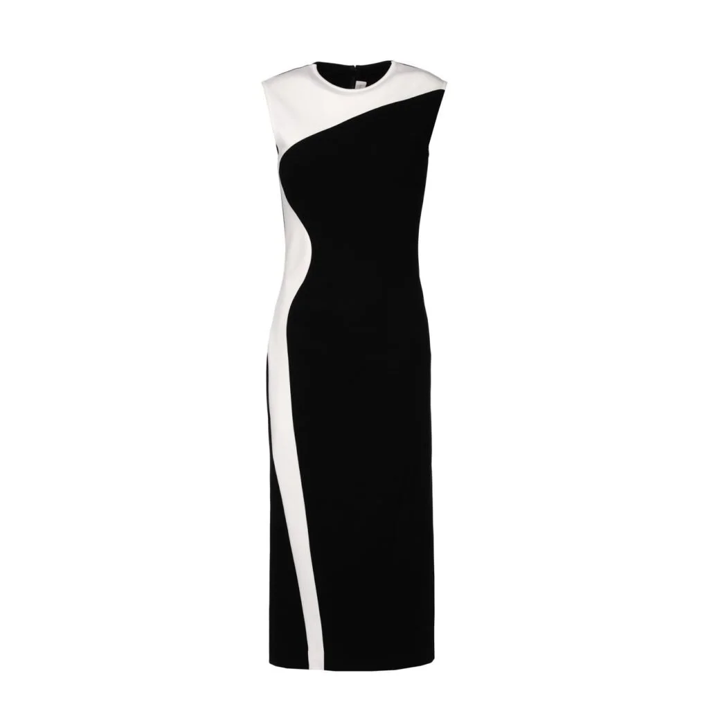 Stella McCartney Wave Colorblock Midi Sheath Dress