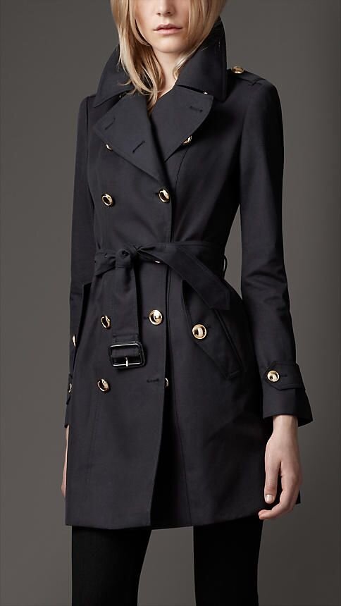 Burberry Gabardine Revere Collar Trench Coat in Black — UFO No More