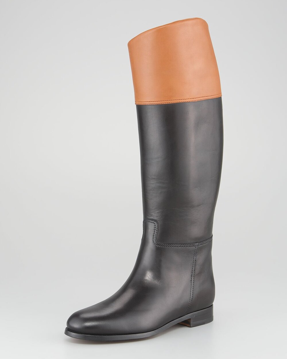 Ralph Lauren Sabella II Two-Tone Riding Boots in Black — UFO No More