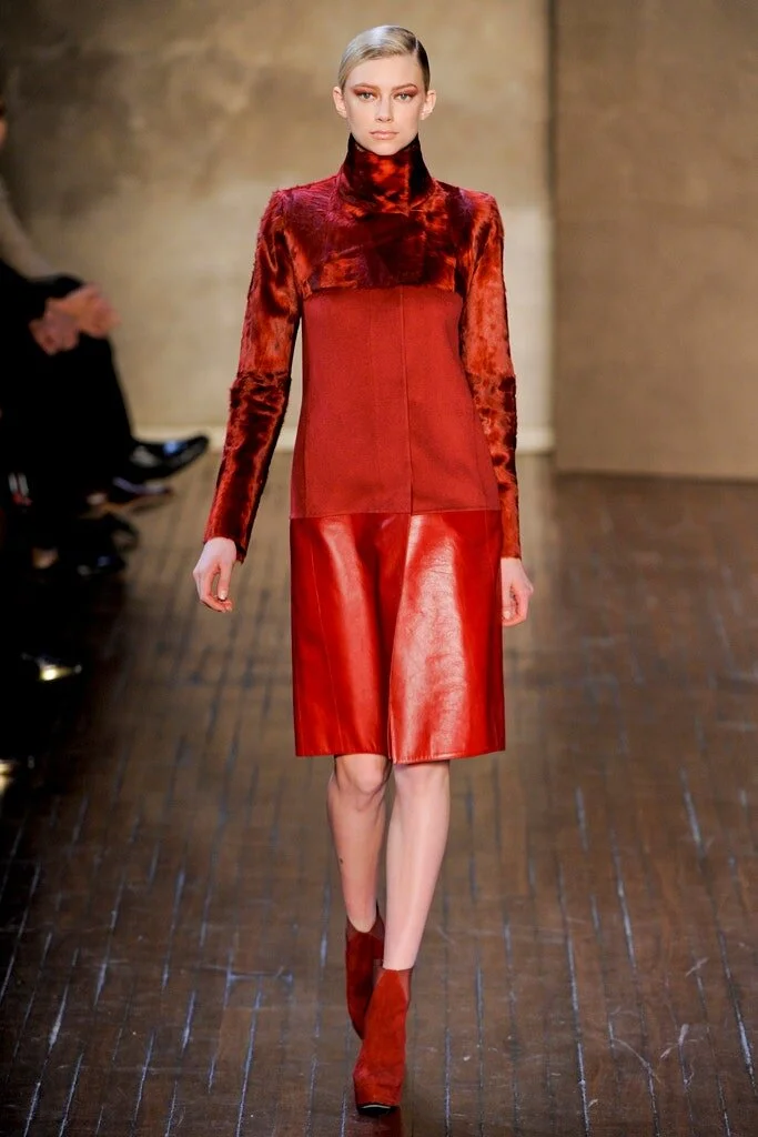 Akris Fall 2011 Velvet High Neck Bolero in Red