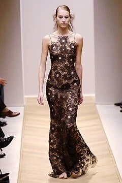 Akris Spring 2005 Leather Backless Gown in Dark Brown