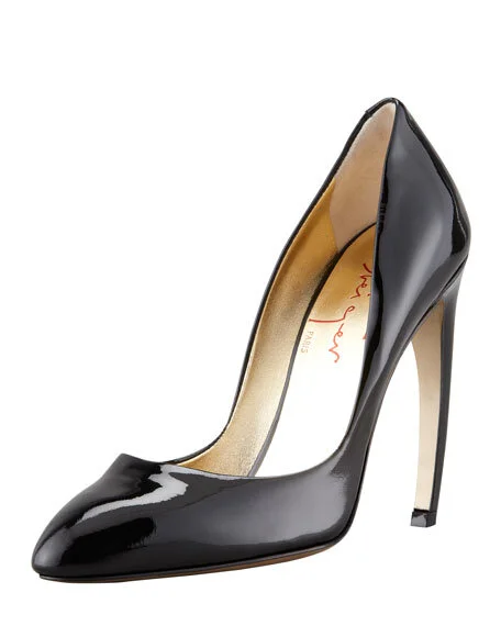 Walter Steiger Bowed-Heel Pumps in Beige/Black Suede