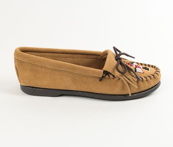 Minnetonka Thunderbird Boat Moccasins in Tan Soft Suede.jpg