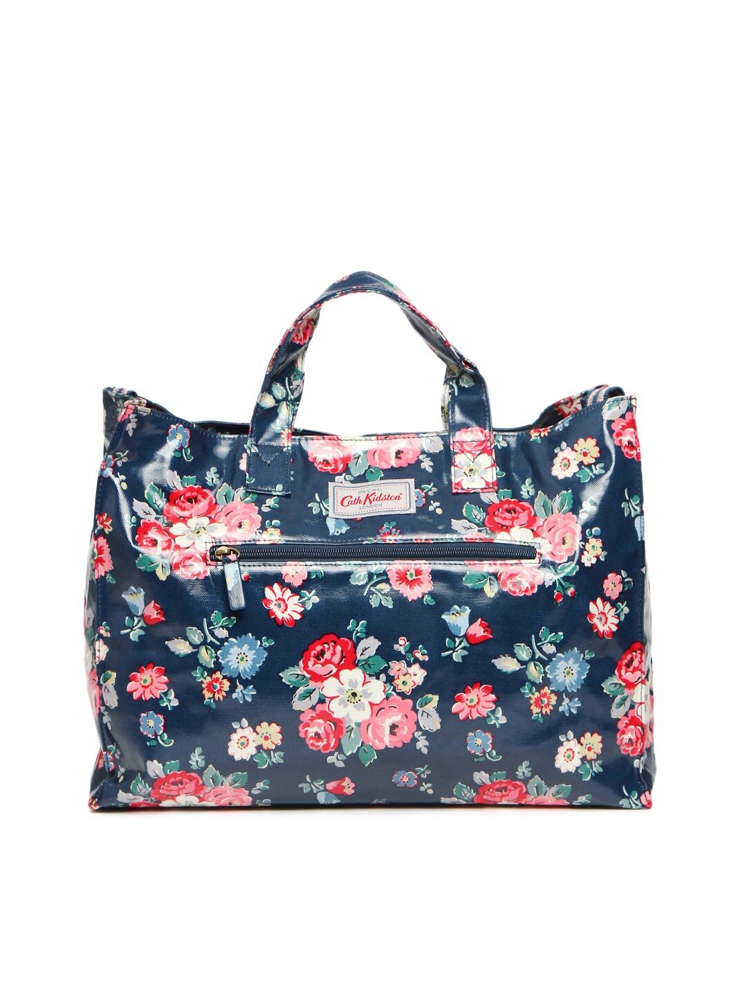 Cath Kidston Floral Print Tote Bag in Navy Blue and Pink.jpg