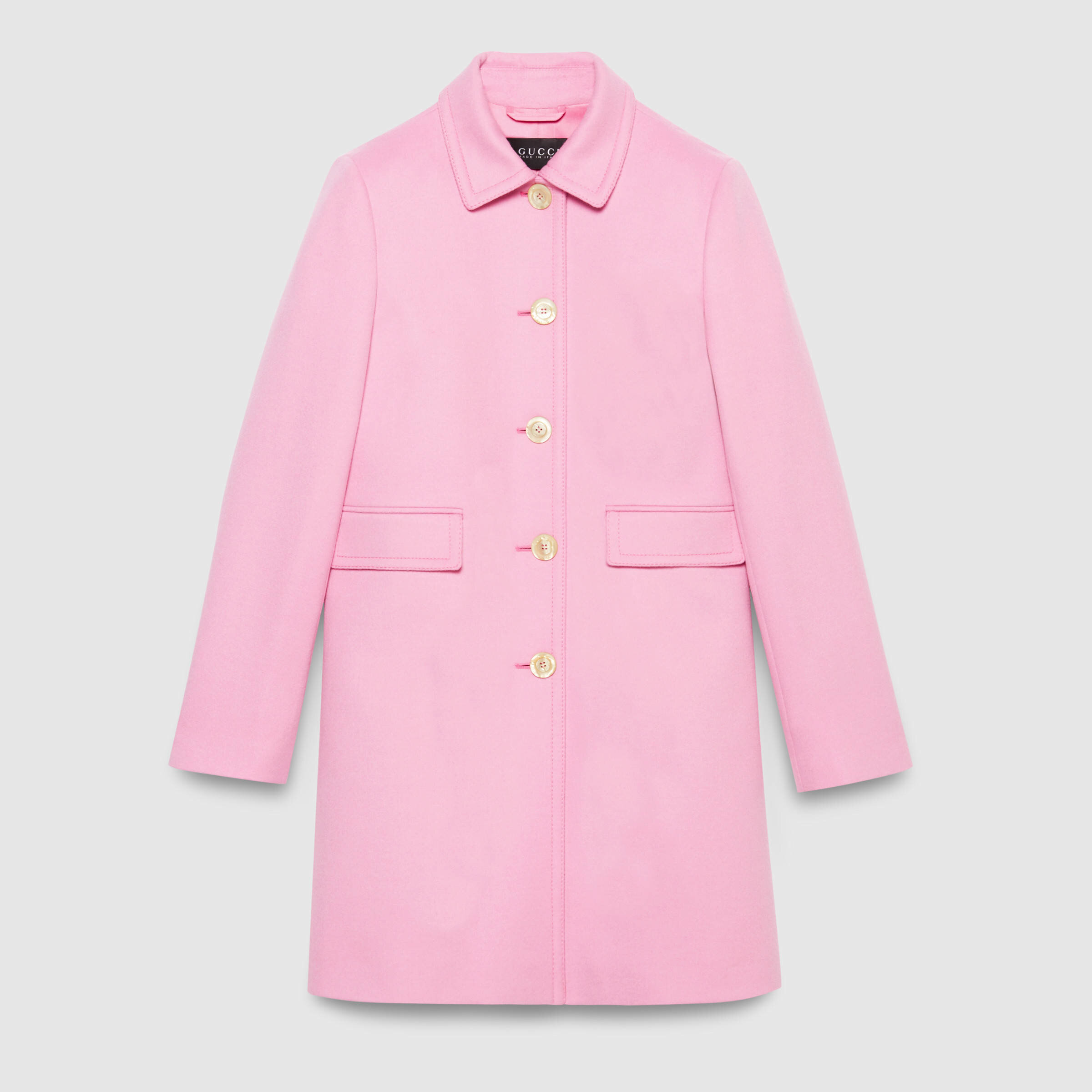 Gucci Single-Breasted Wool Coat in Pink.jpg