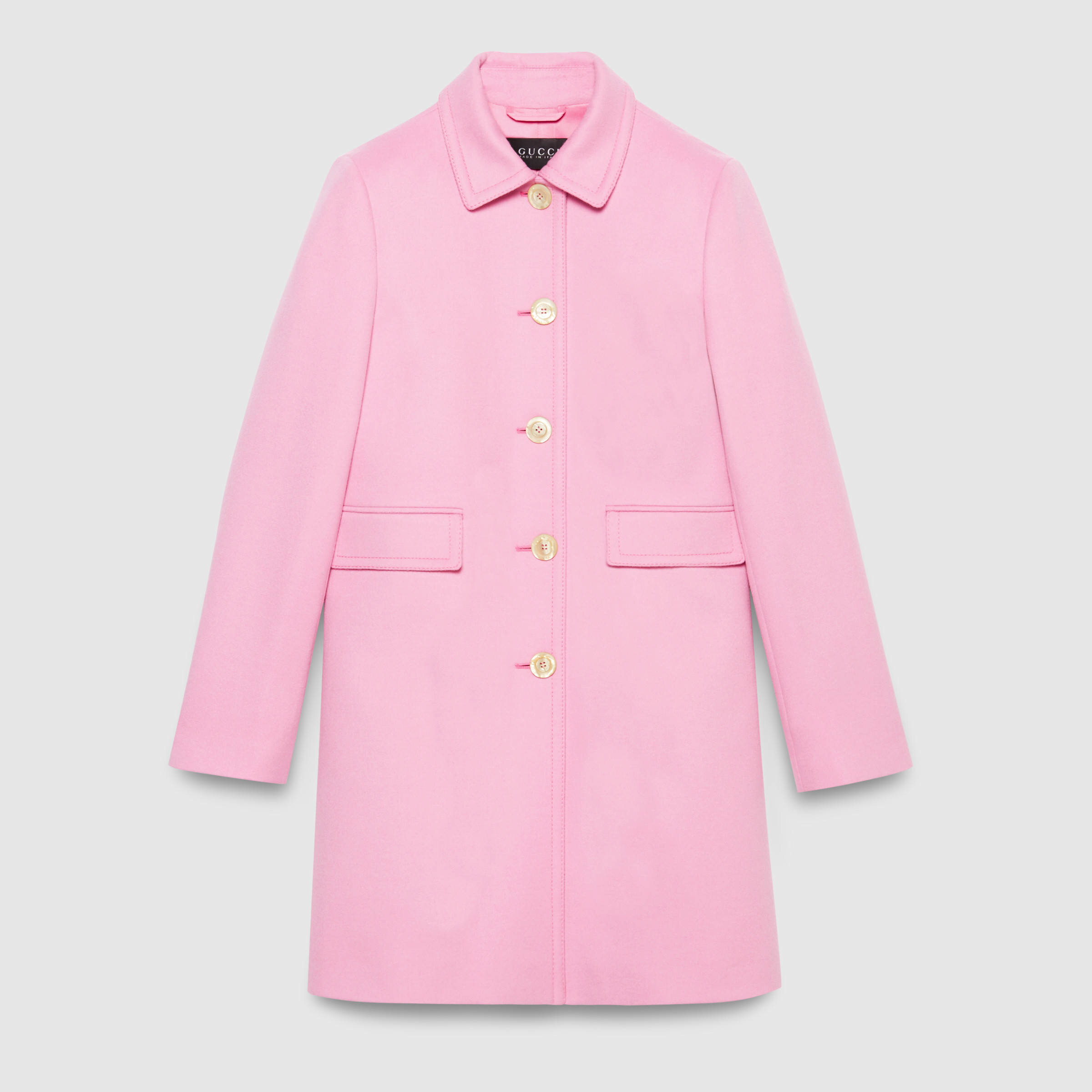 Louis Vuitton Belted Pink Angora Single-Breasted Coat