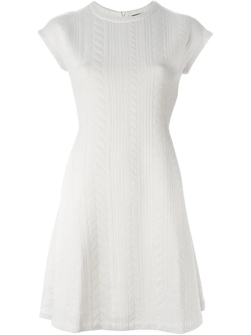 Emporio Armani Cable Knit Effect Dress in White
