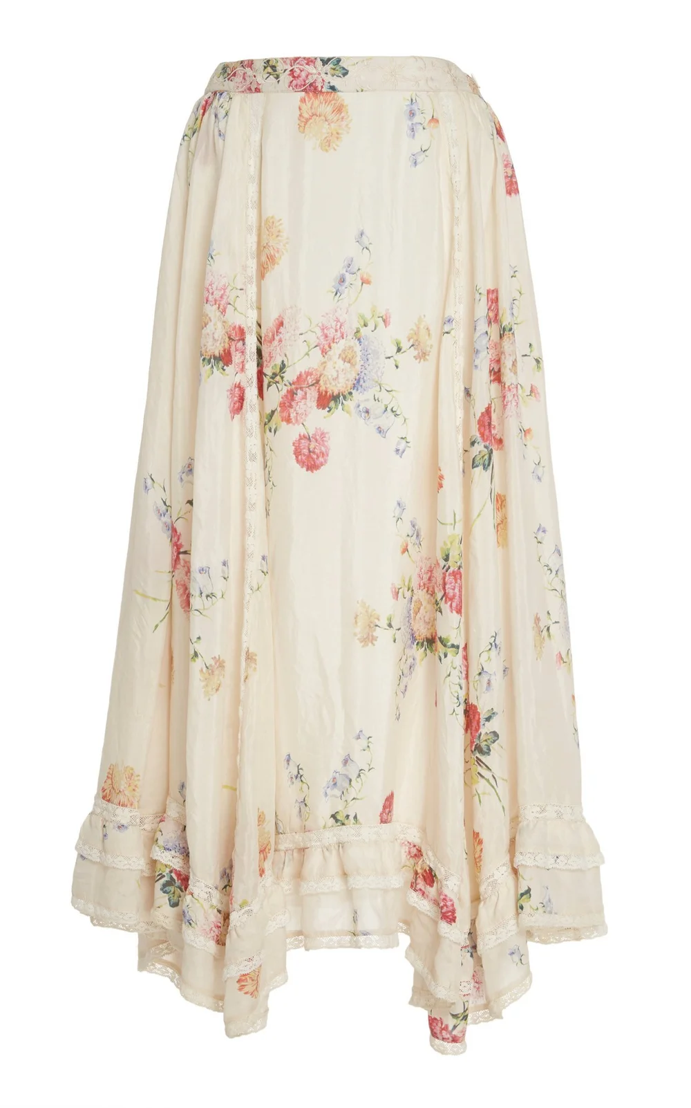 Floral Lace Trim Skirt