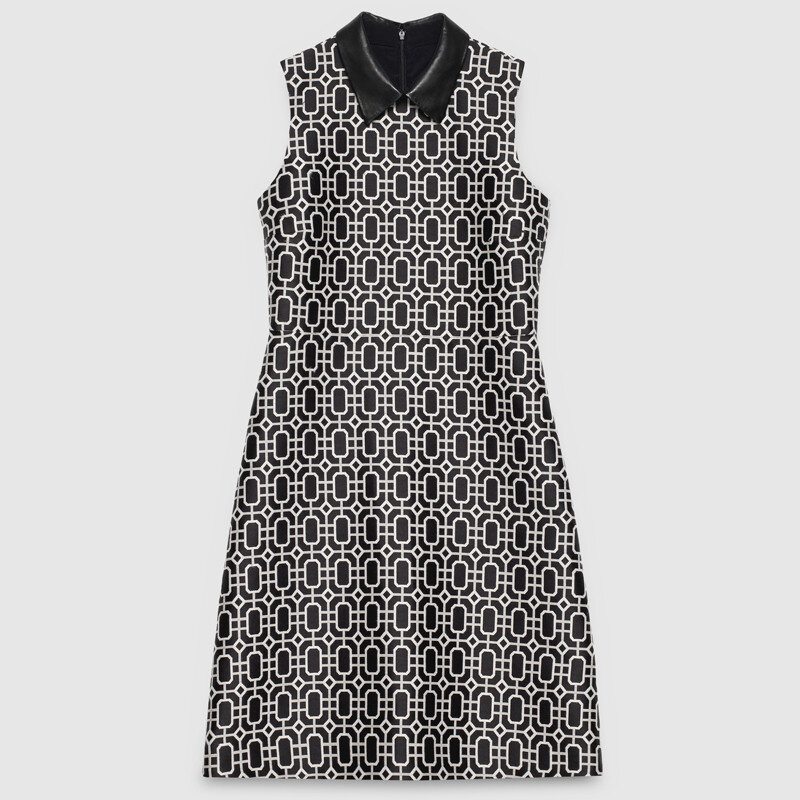 Gucci Octagonal Jacquard Shift Dress in Black.jpg