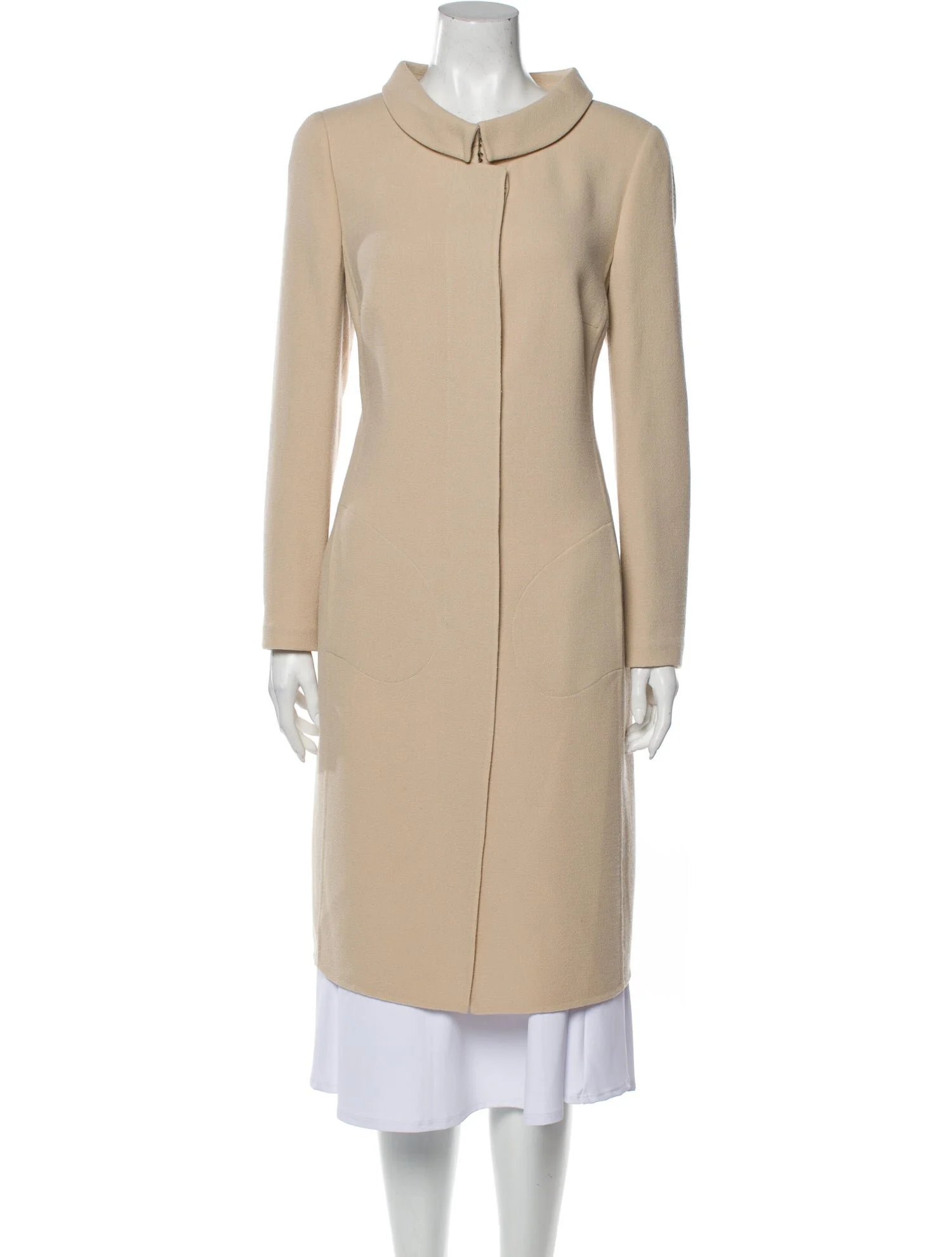 Akris Pointed Collar Wool Coat in Grey