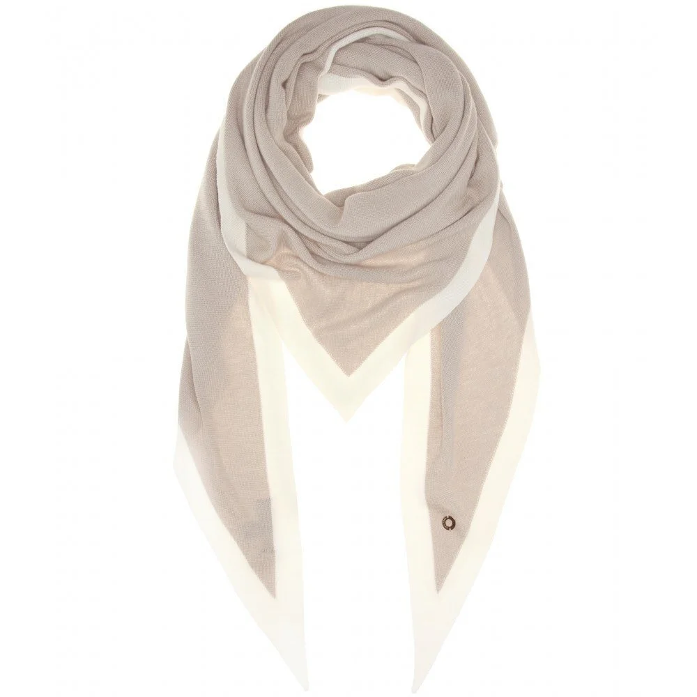 Loro Piana Twice Cashmere and Silkblend Triangle Scarf in Natural