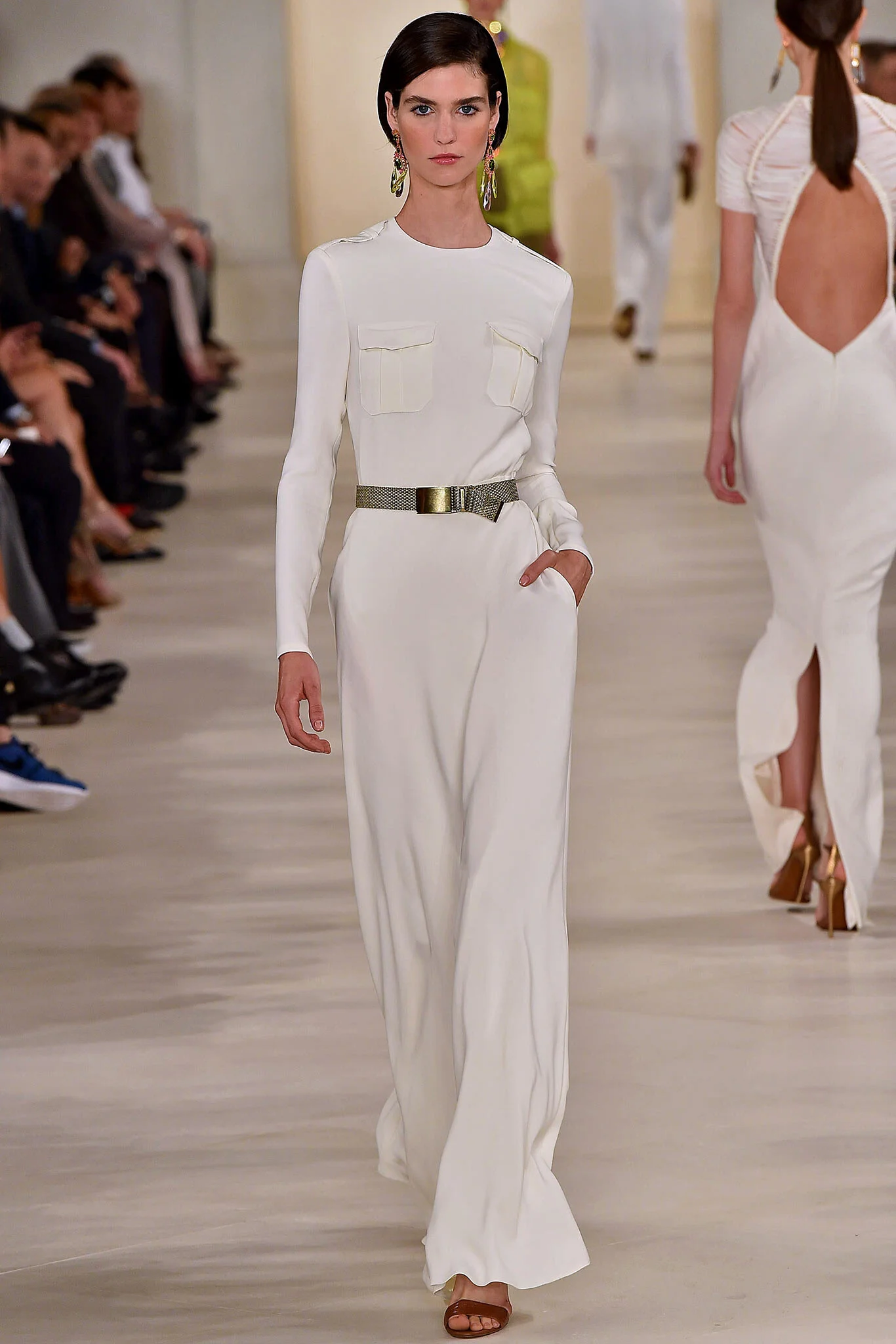 Ralph Lauren Collection Silk Clifton Gown in White