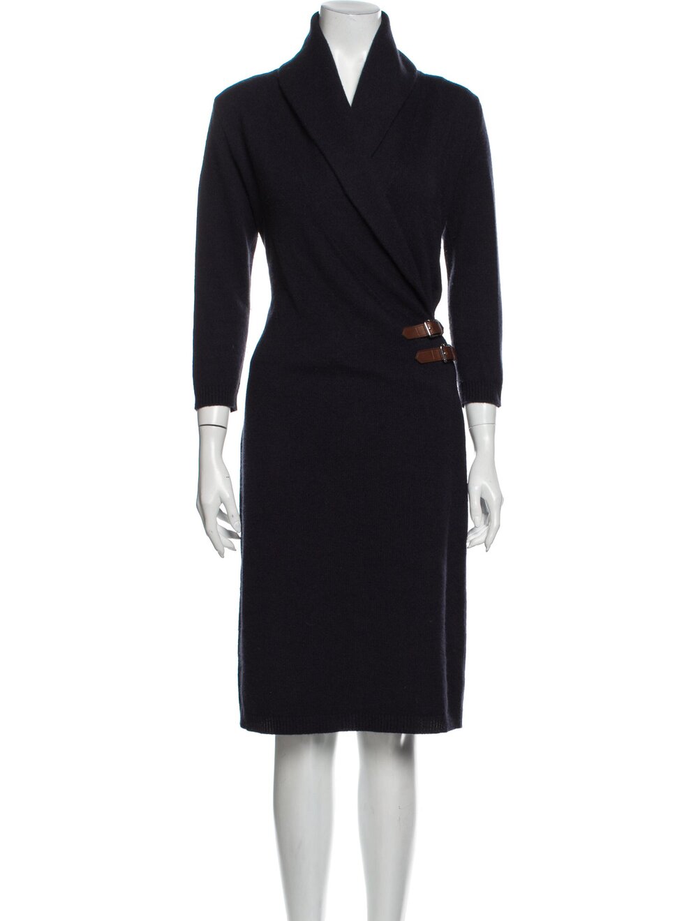 Ralph Lauren Merino Wool Knee-Length Dress in Black — UFO No More
